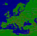 Europa (Typ 1) Städte + Grenzen 2000x1944